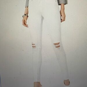 Hudson Jeans Sz 29 Misuse Nico Super Skinny Ripped Ankle Jeans White